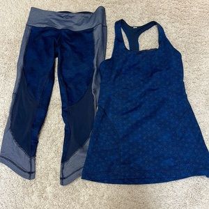 Lululemon royal blue workout set